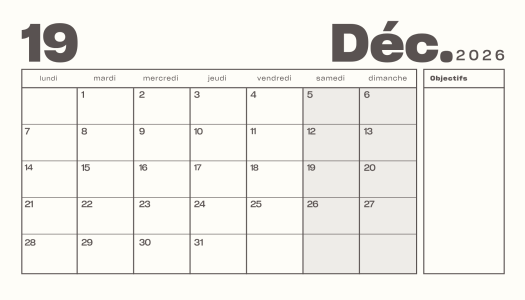 Répartition calendaire de sessions